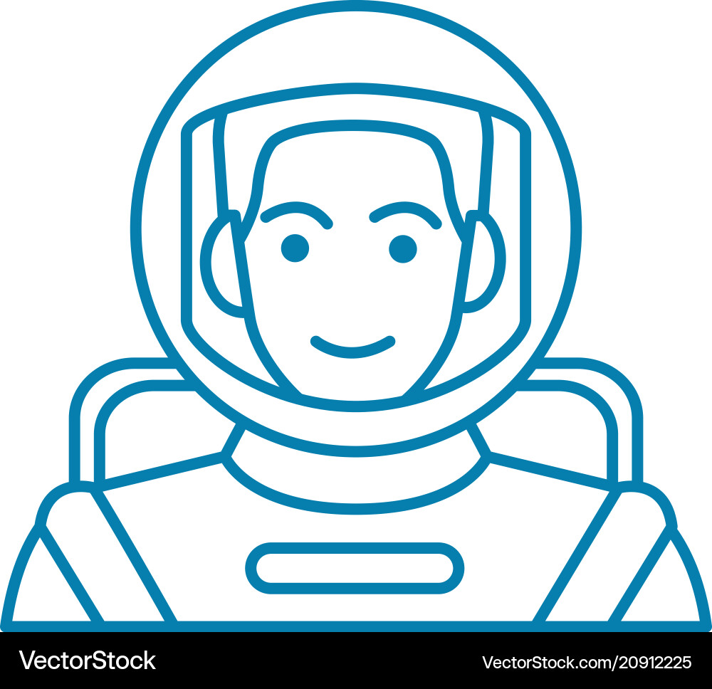 Astronaut linear icon concept line Astronaut linear icon concept line vector image