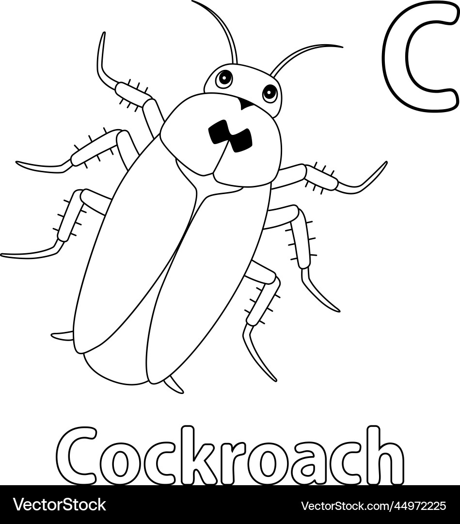 Cockroach alphabet abc isolierte Färbung Seite c Cockroach alphabet abc isolierte Färbung Seite c vektorbild