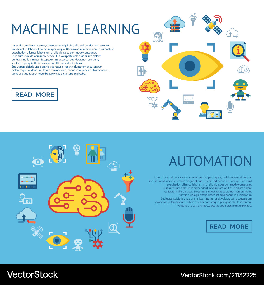 Digital machine learning Digital machine learning vector image