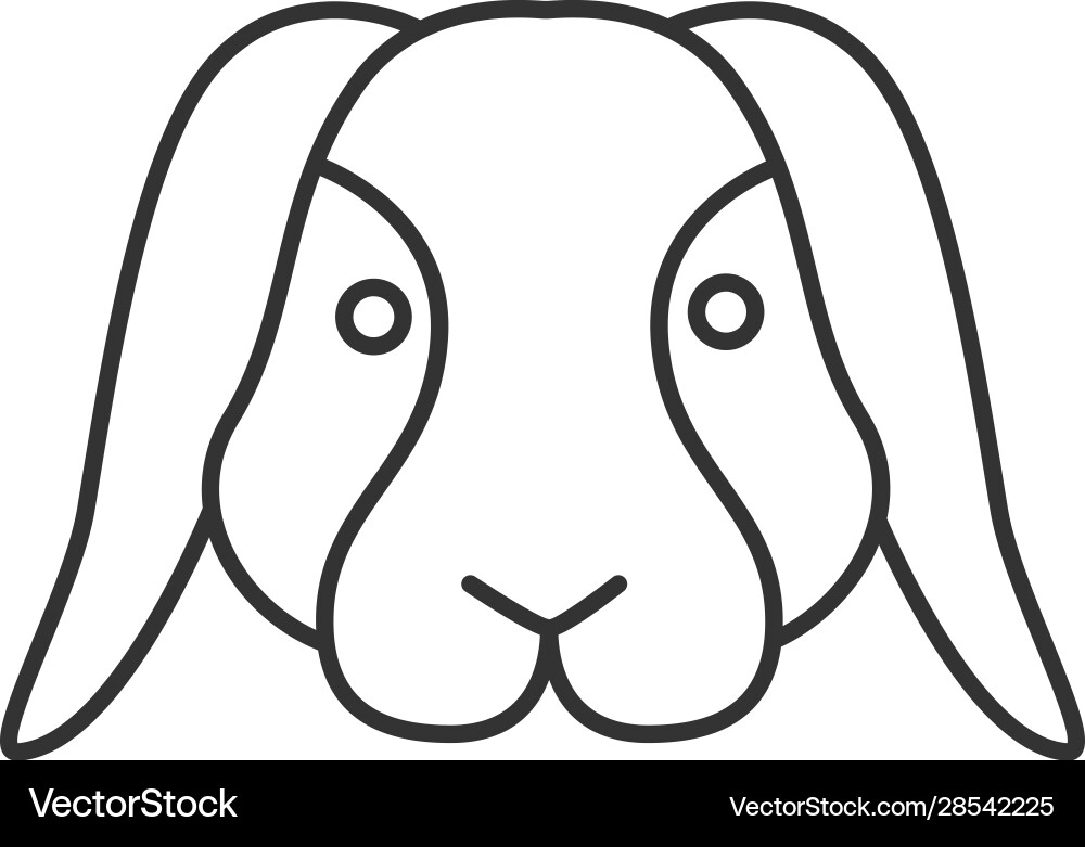 Dwarf rabbit linear icon Vector Image
