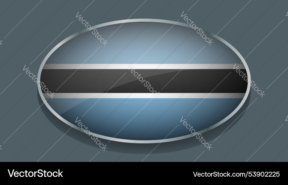 Eclipse shape of botswana flag with original color Vector Image