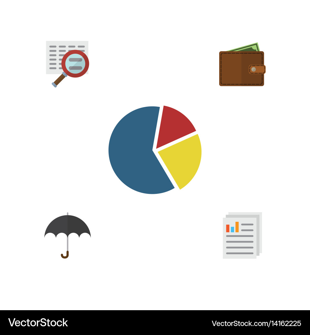 Flat gain set of graph billfold scan and other Vector Image