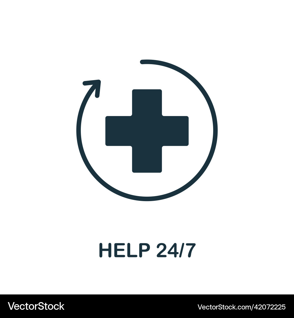 Help 24 7 icon simple element from healthcare Vector Image