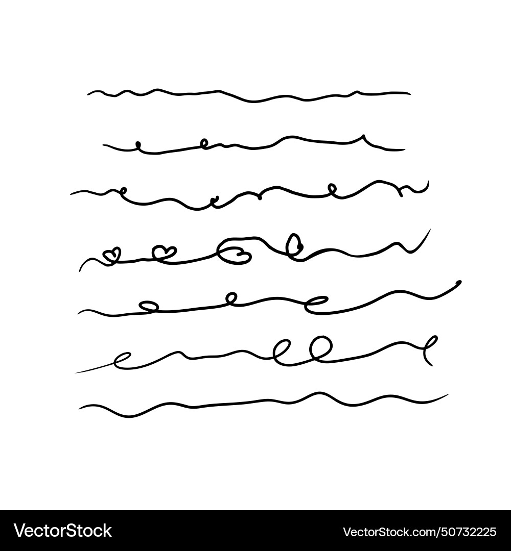 Lines of different types and shapes Vector Image