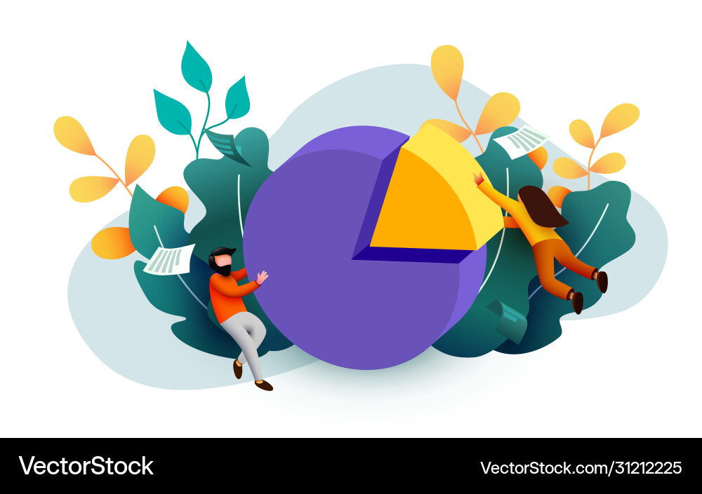 Menschen die mit Diagrammen interagieren und analysieren Menschen die mit Diagrammen interagieren und analysieren vektorbild