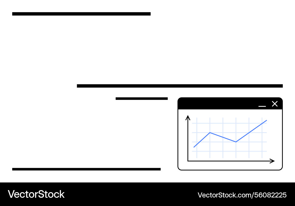Minimalist graph on digital window suggesting Minimalist graph on digital window suggesting vector image