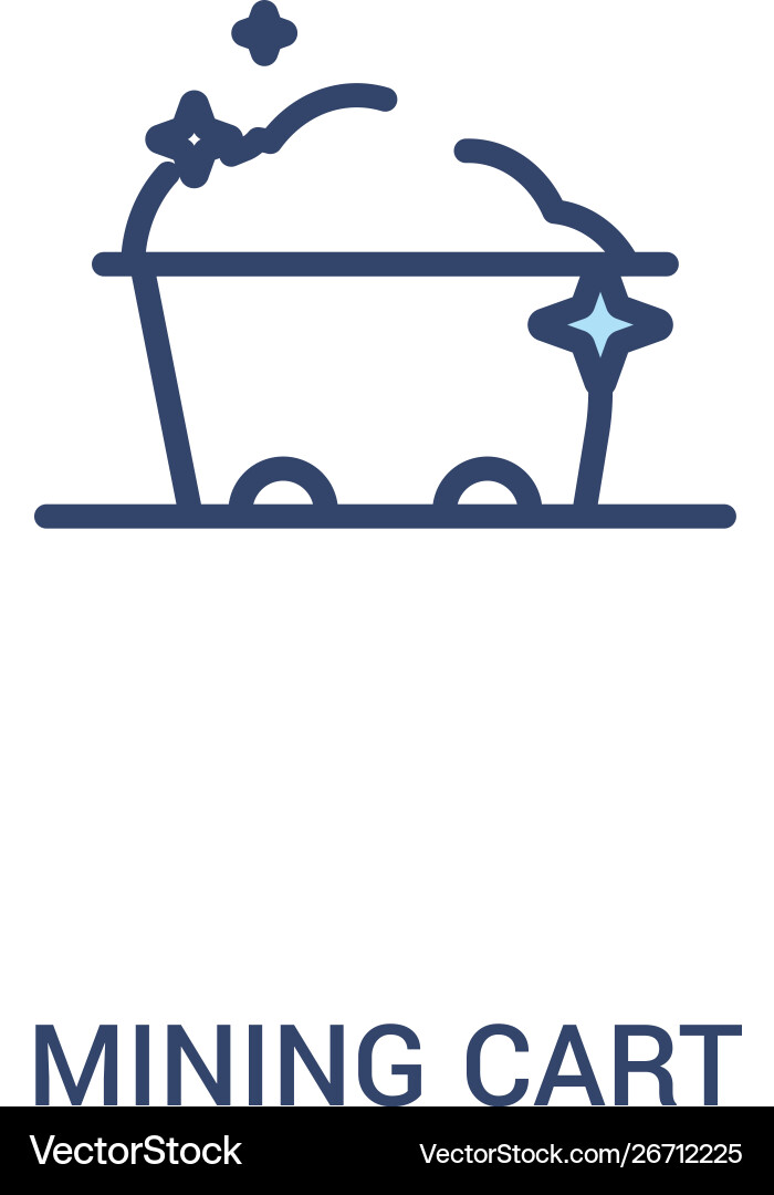 Mining cart concept 2 colored icon simple line Vector Image