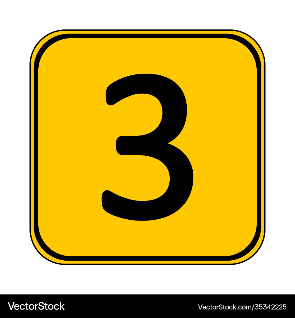 Number three button Number three button vector image