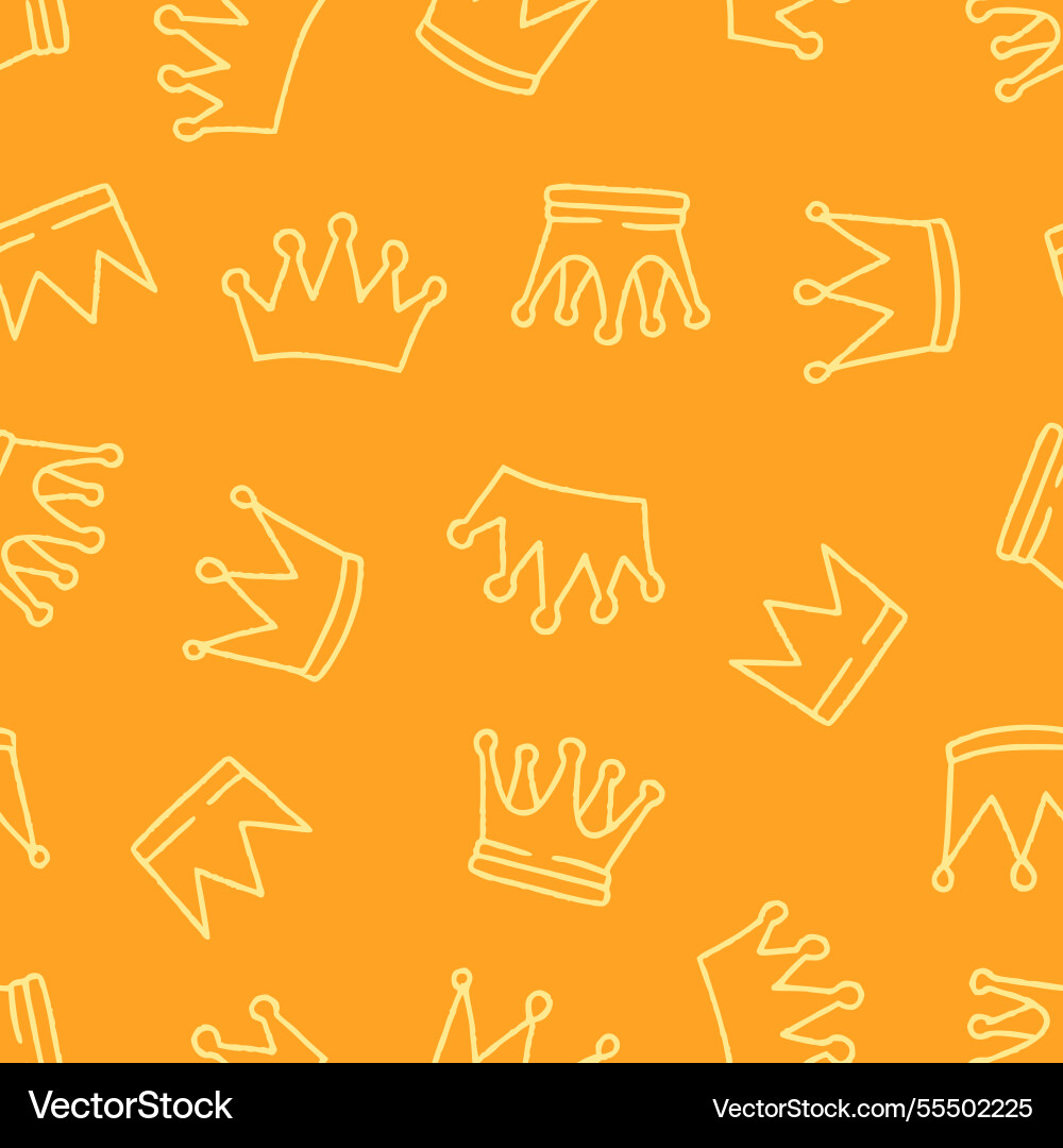 Outline crown pattern repeat seamless Vector Image