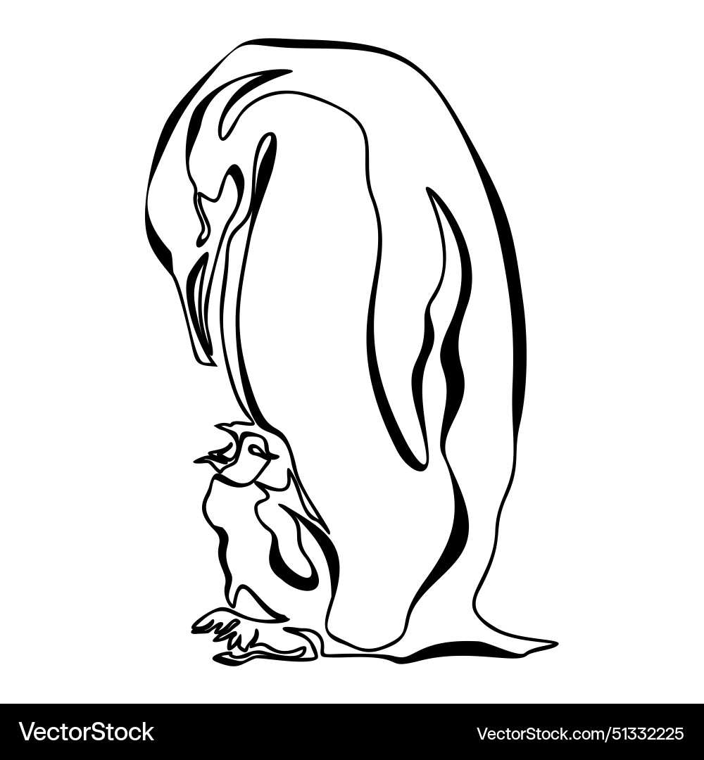 Penguin line art one continuous Penguin line art one continuous vector image