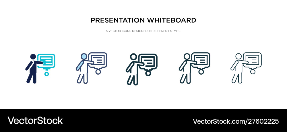 Presentation whiteboard icon in different style Presentation whiteboard icon in different style vector image