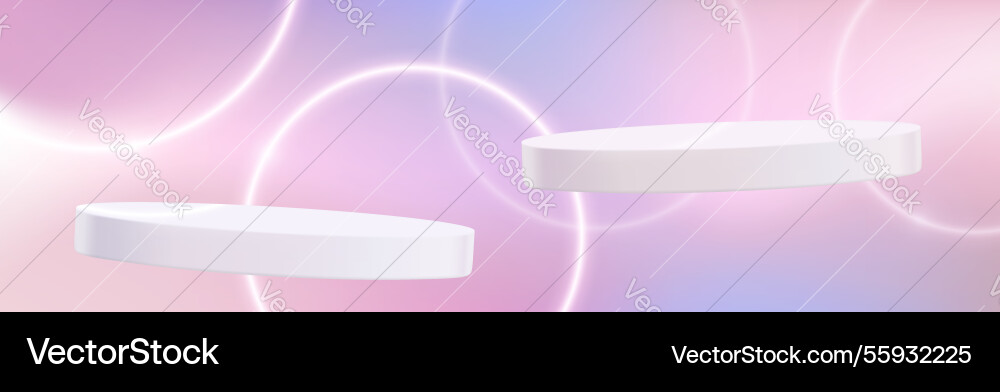 Round platforms floating on gradient background Round platforms floating on gradient background vector image