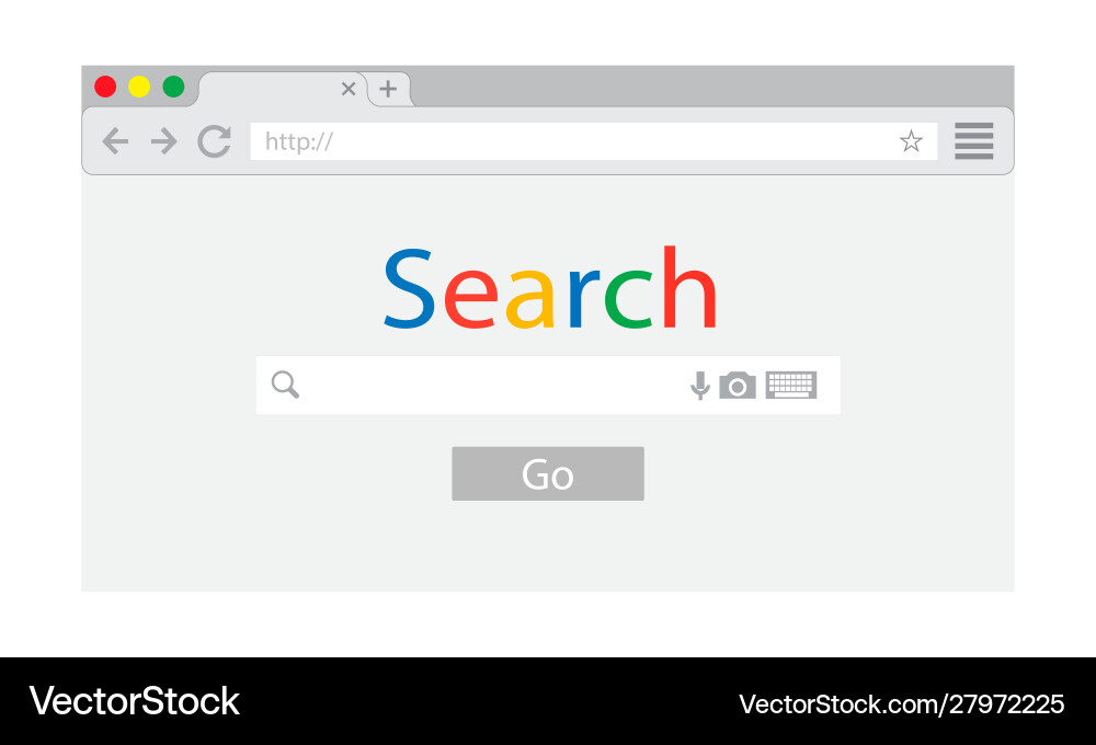 Simple browser interface window icon isolated vector image