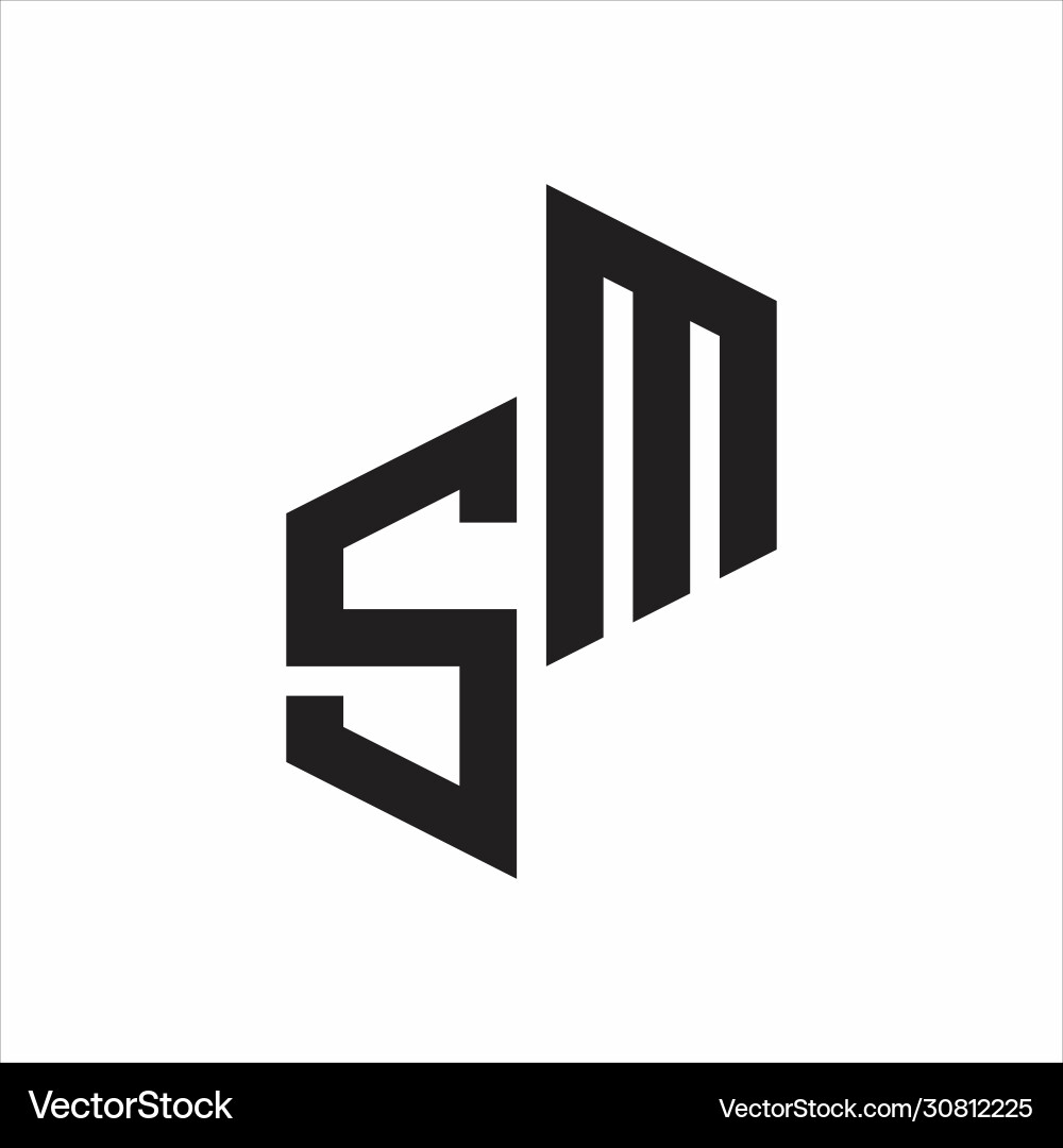 Sm initial letters logo monogram with up to down Sm initial letters logo monogram with up to down Vector Image