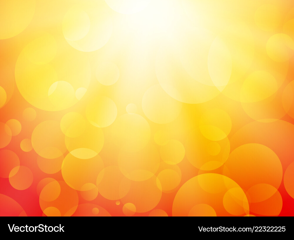 Summer yellow background with bokeh and rays Vector Image