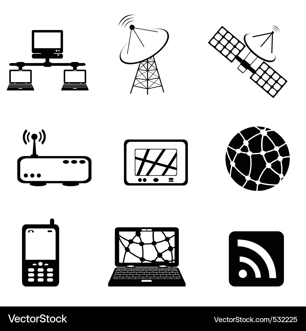 Technology Icons Set Vector Image