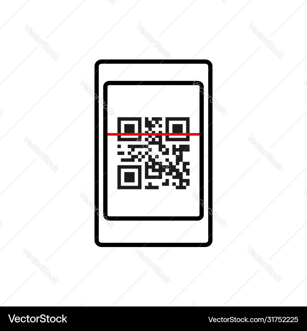 Telephone icon with qr code scan Vector Image