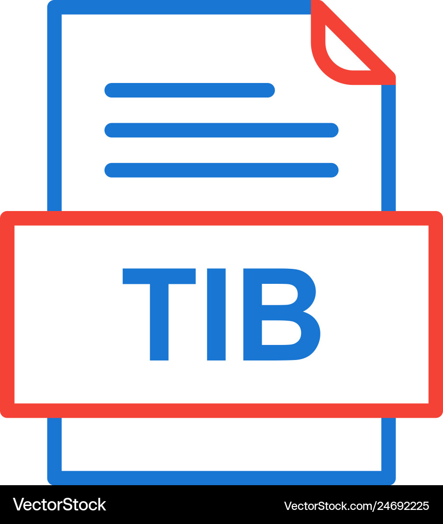 Tib file document icon vector image