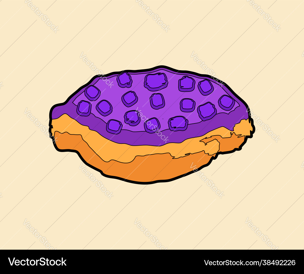 Blackberry pie hand drawn isolated food bakery Blackberry pie hand drawn isolated food bakery vector image