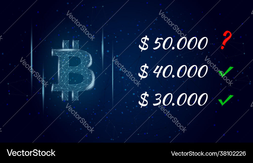 Can bitcoin btc hit 50000 dollars polygonal Can bitcoin btc hit 50000 dollars polygonal vector image