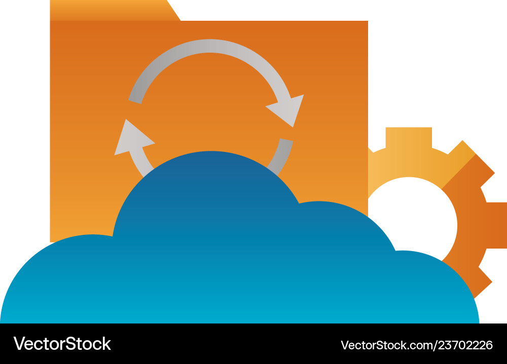 Cloud computing folder file reload setting Vector Image