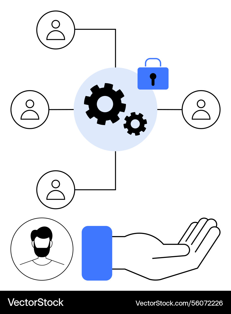 Collaborative network with security and support Collaborative network with security and support vector image