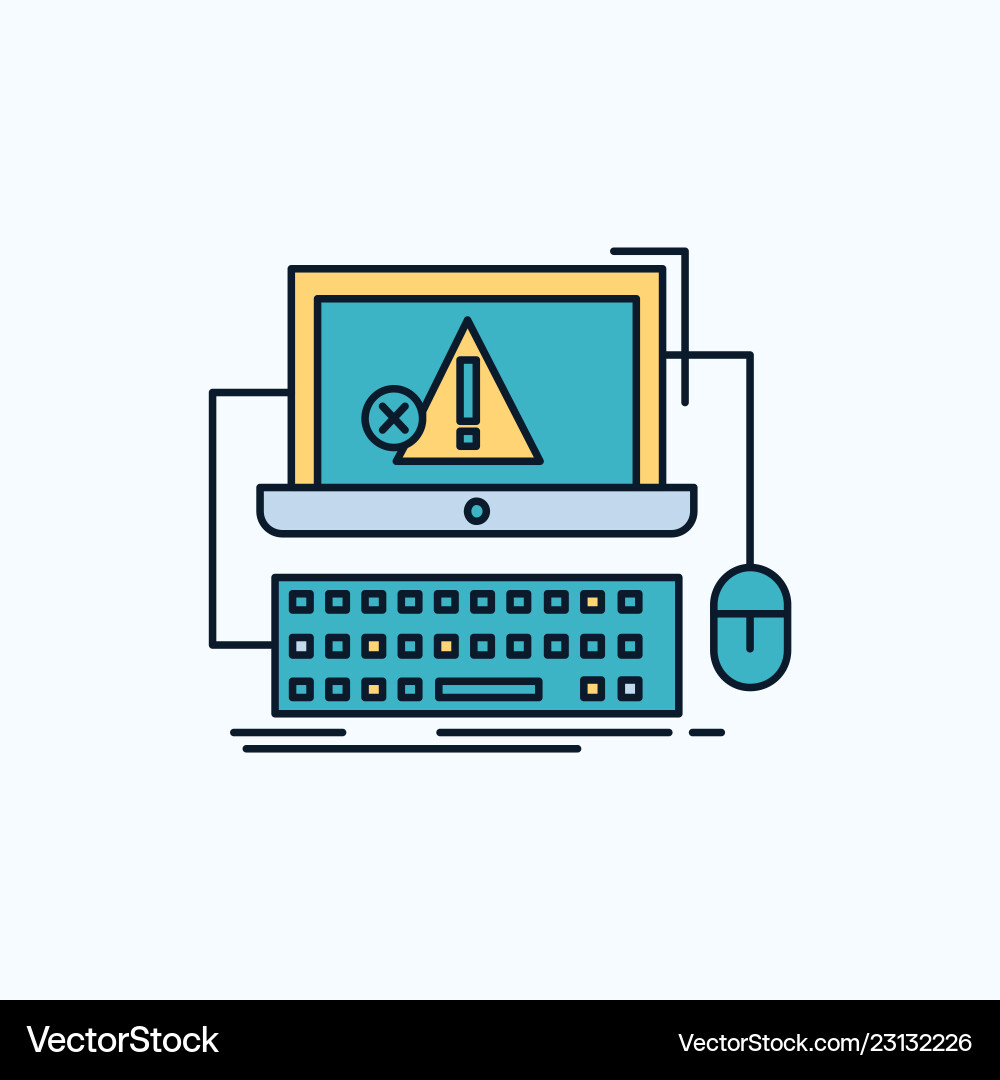 Computer crash error failure system flat icon vector image