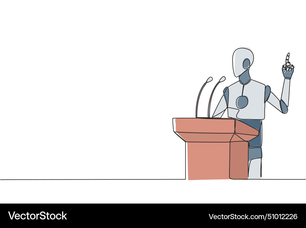 Continuous one line drawing smart robotic Continuous one line drawing smart robotic vector image