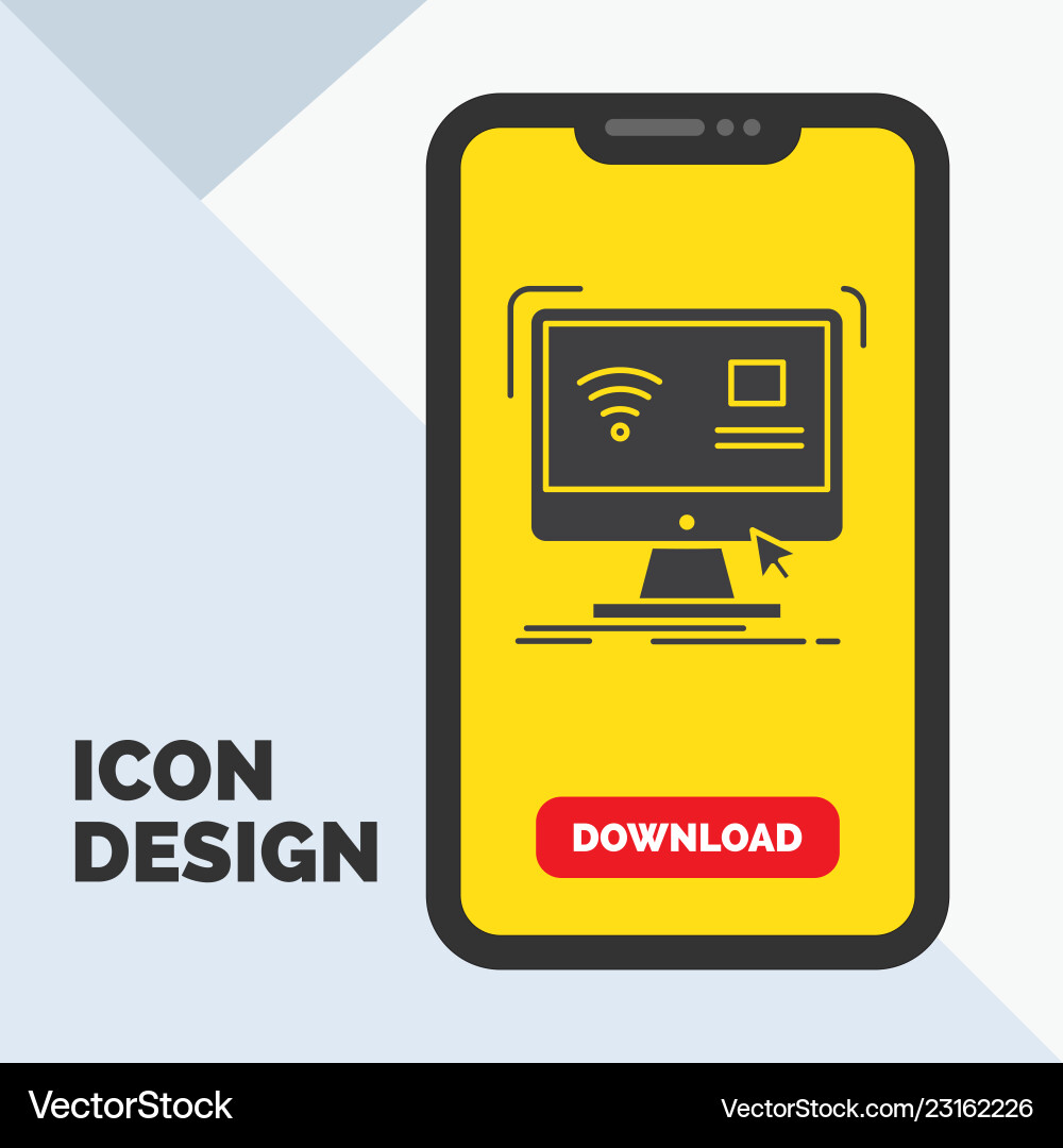 Control computer monitor remote smart glyph icon Vector Image