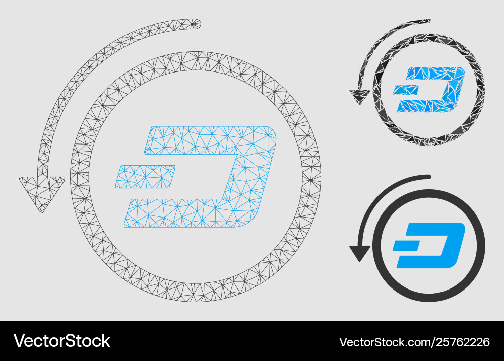 Dash revert payment mesh wire frame model Vector Image
