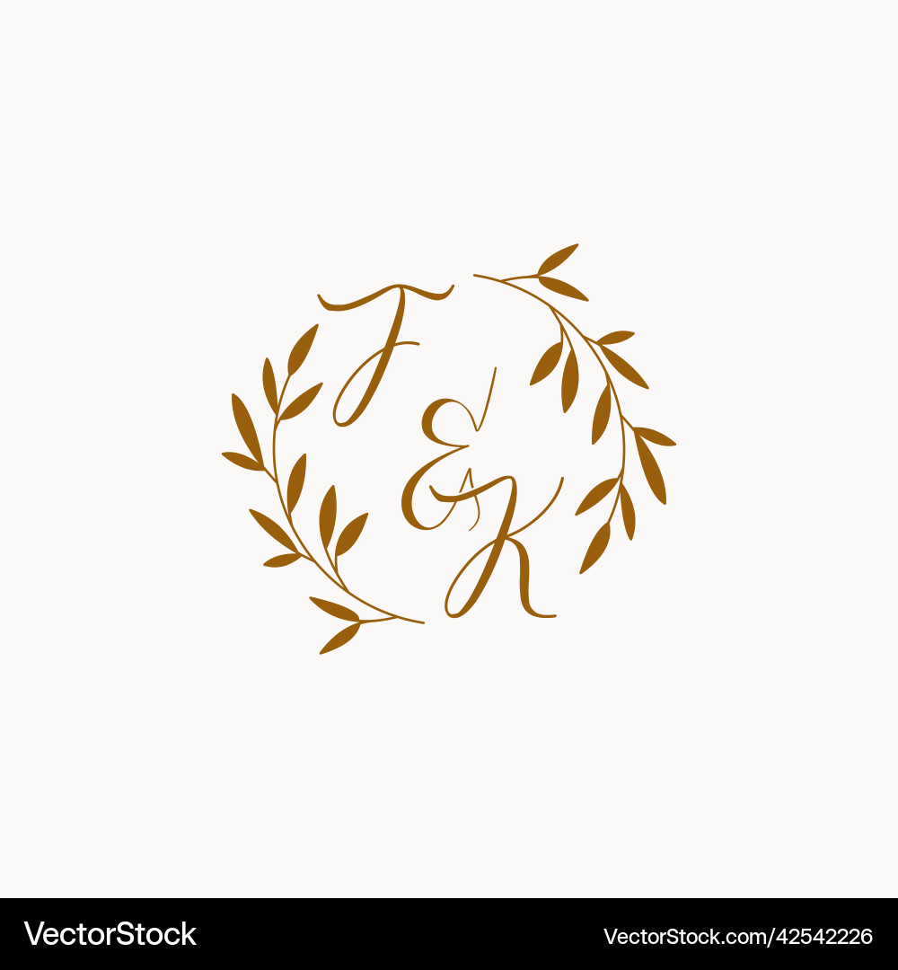 Fk initial wedding monogram logo Royalty Free Vector Image