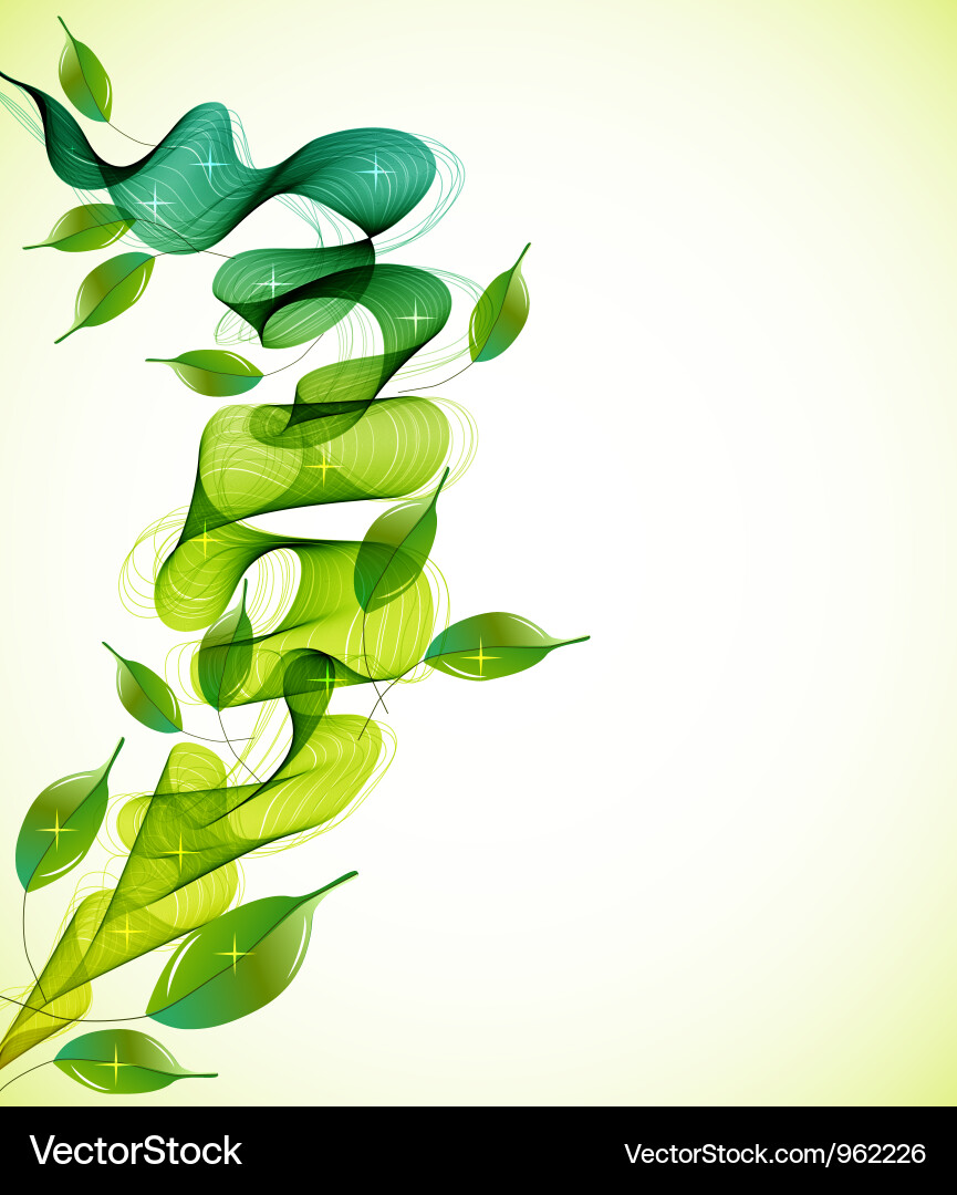 Flowing Green Abstract Background Vector Image