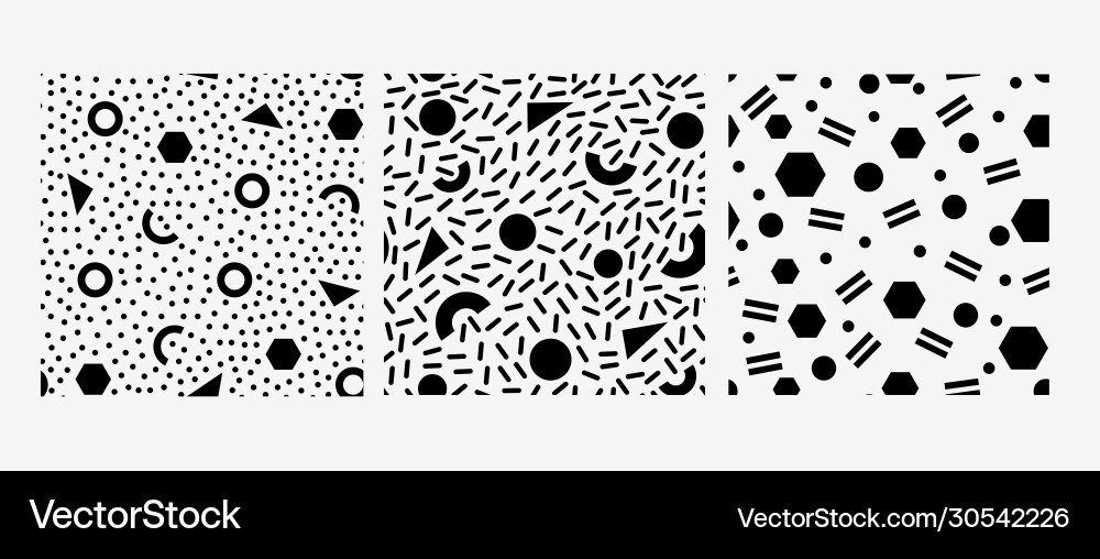 Geometric background seamless pattern set Geometric background seamless pattern set vector image