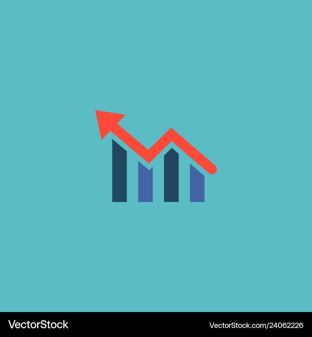 Graph icon flat element Graph icon flat element vector image