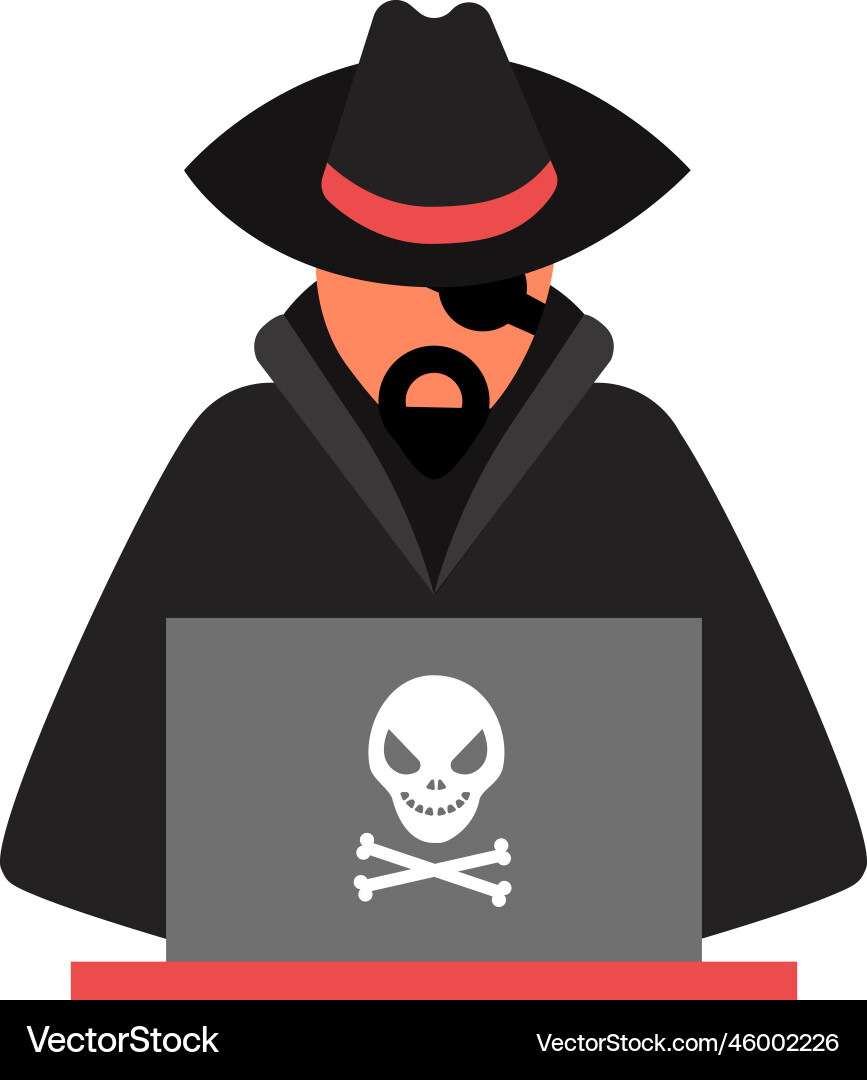 Hacker web pirate composition vector image