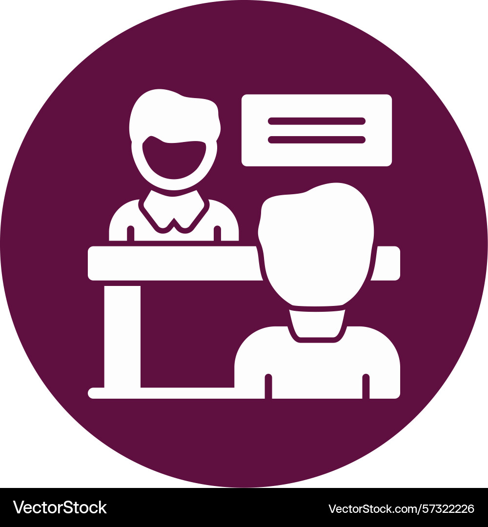 Interviewer and interviewee glyph circle icon Vector Image