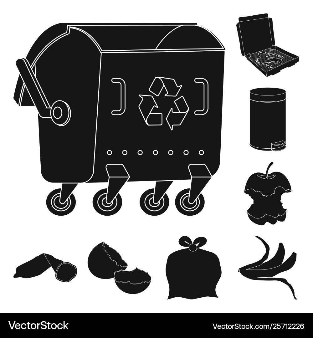 Isolated object refuse and junk symbol set Isolated object refuse and junk symbol set vector image