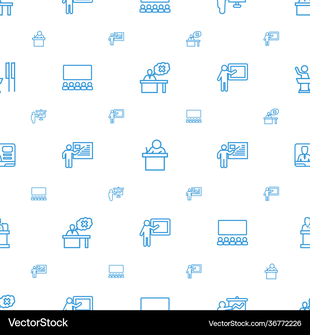 Lecture icons pattern seamless white background vector image