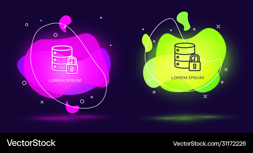 Line server security with closed padlock icon Line server security with closed padlock icon vector image