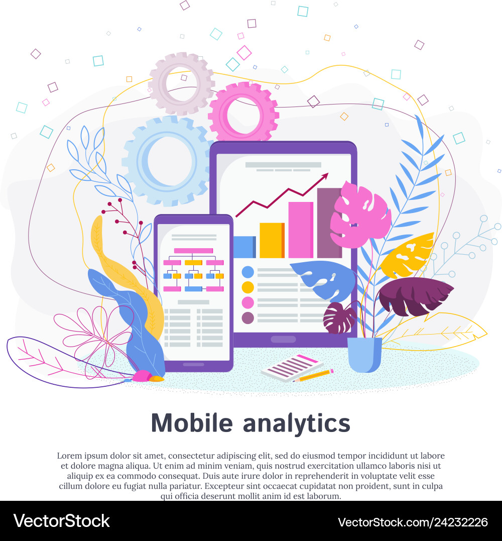 Mobile Analytics App Data Analysis vector image