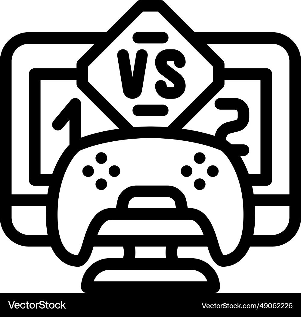 Multiplayer games game development line icon Vector Image
