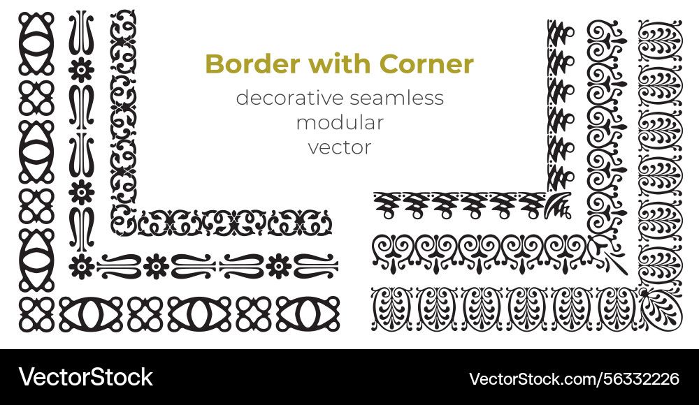 Set of decorative seamless ornamental border Set of decorative seamless ornamental border vector image