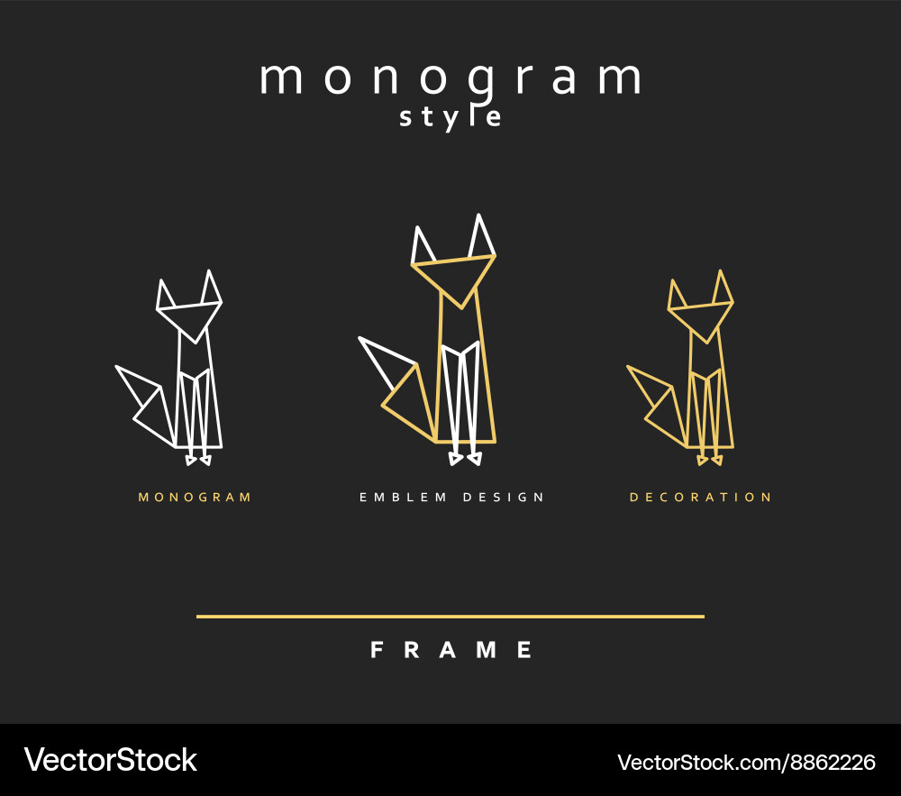 Set of design elements elegant monogram vector image