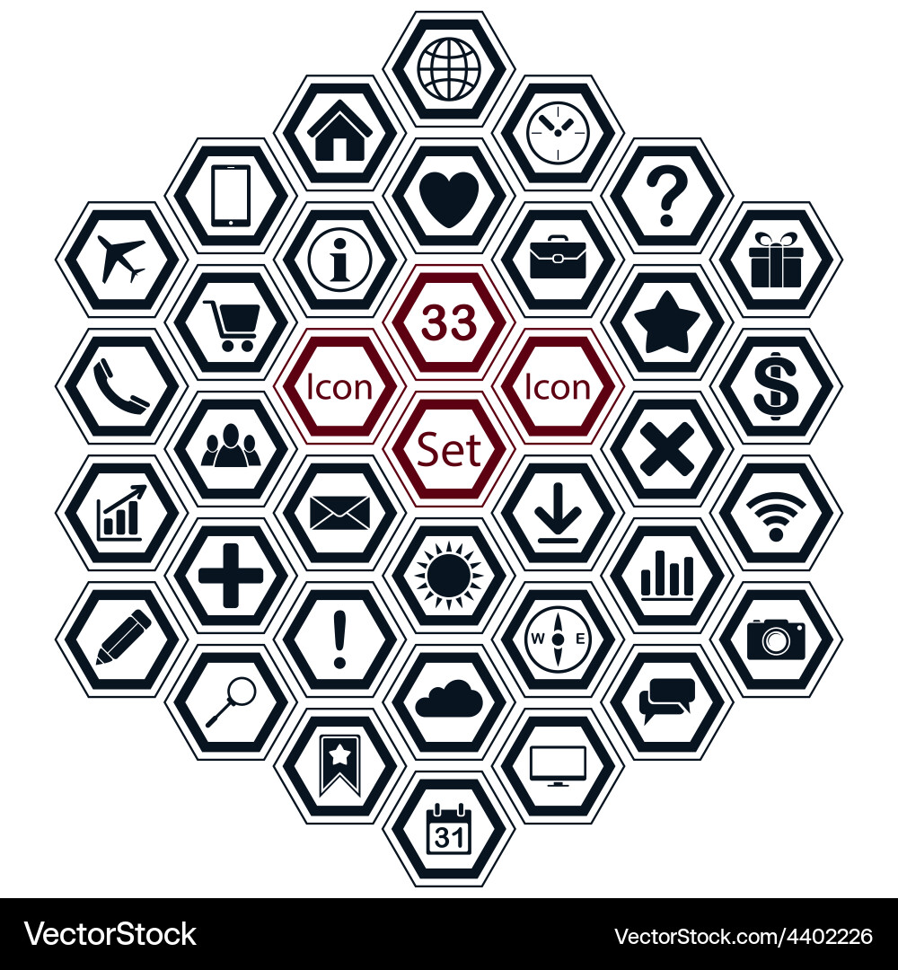 Set of polygon icons for mobile app and web Vector Image