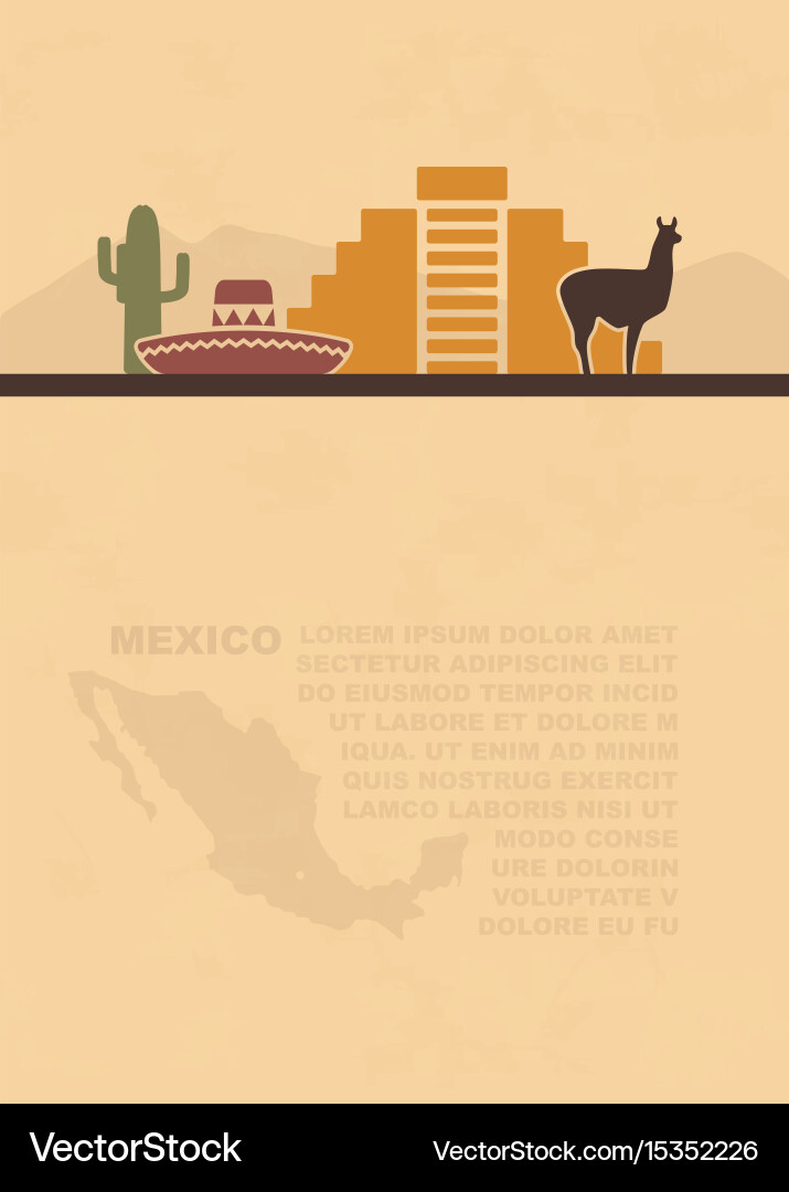 Template leaflets with a map and symbols vector image