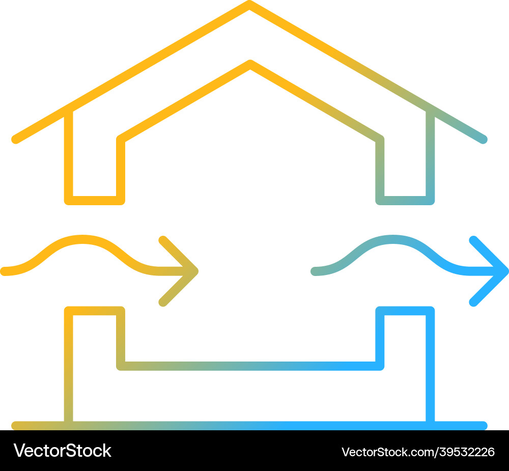Ventilation system gradient linear icon Vector Image