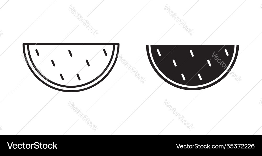 Watermelon icon set in thin line for web Watermelon icon set in thin line for web Vector Image