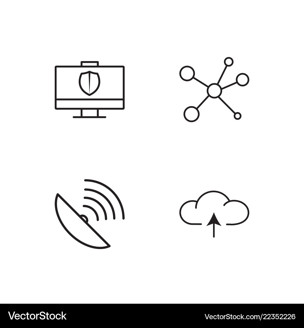Web simple outlined icons set vector image