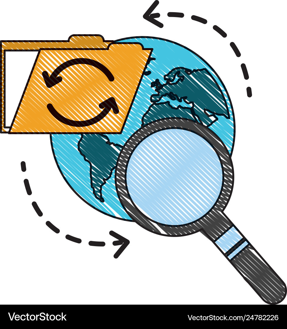 World reload folder file data searching Vector Image
