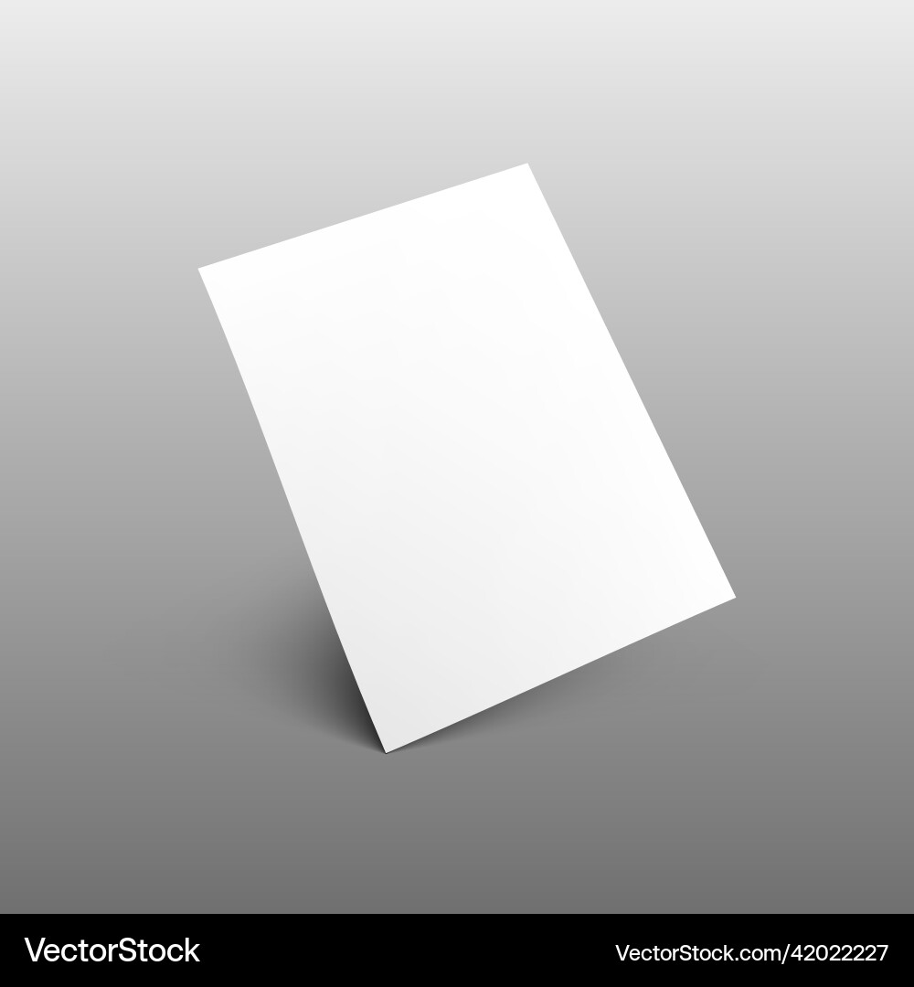 3d clear paper sheet a4 format with shadows vector image